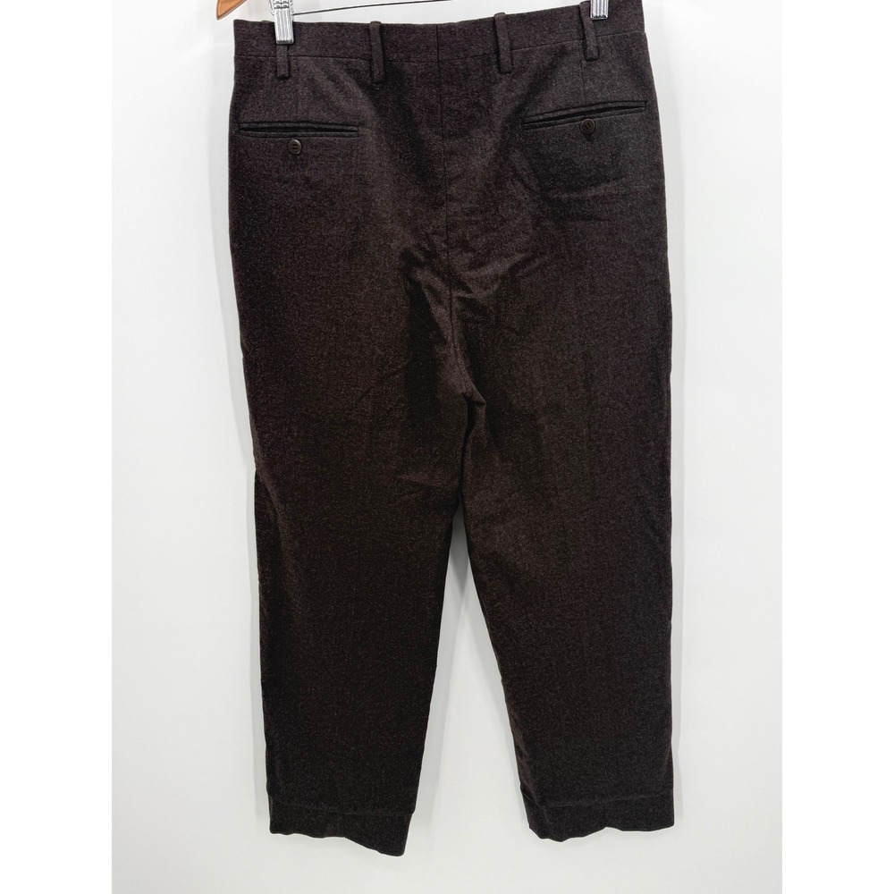 Kiton Napoli Mens Wool Dress Pants Sz 48 32x29.25 Brown Flat Front Made in Italy - Picture 3 of 10